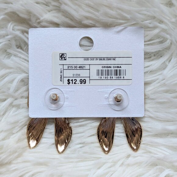 SugarFix by BaubleBar Large Black Enamel Bow Earrings, NEW - Picture 2 of 3